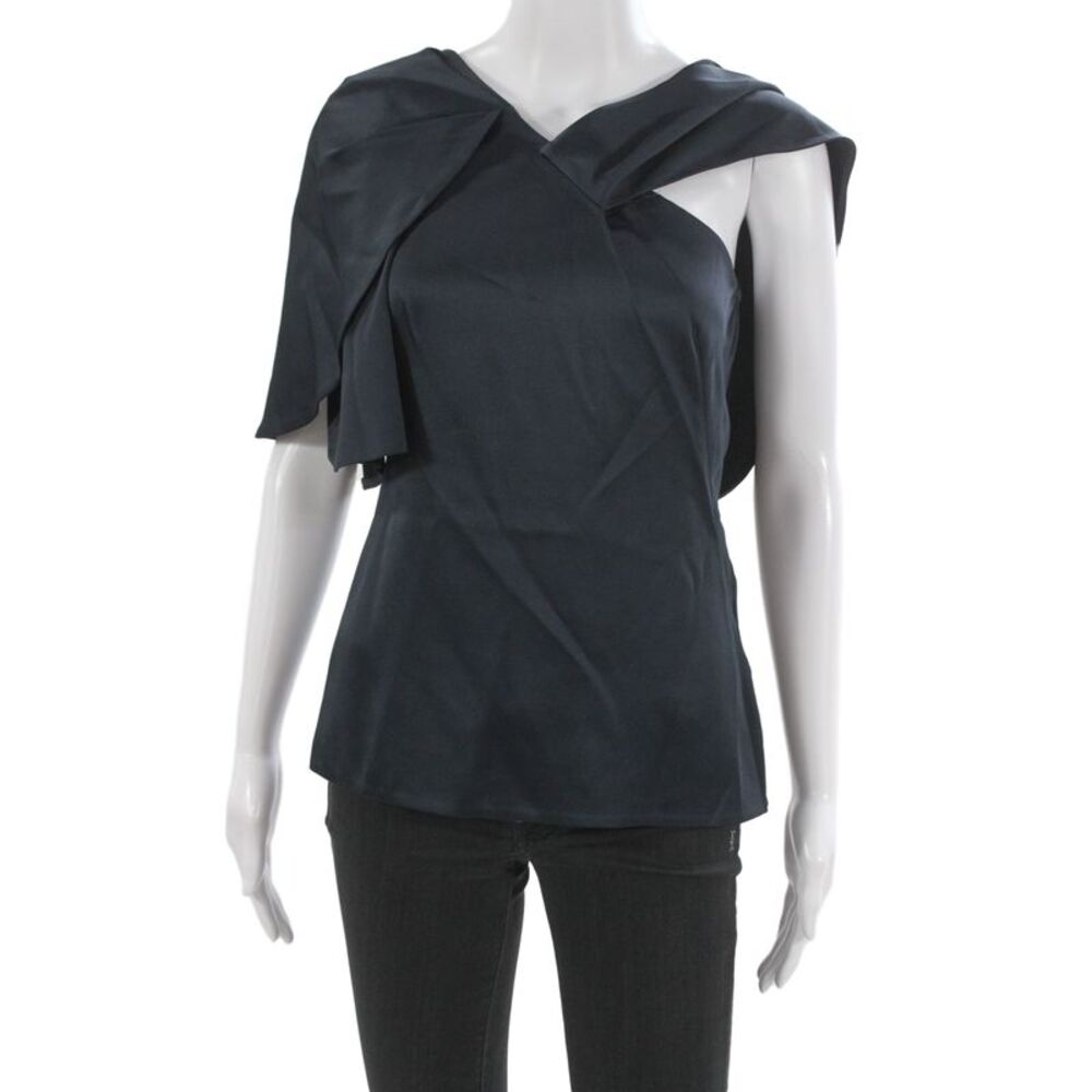 PETER PILOTTO Women Dark Blue Short Sleeve Blouse Size 2